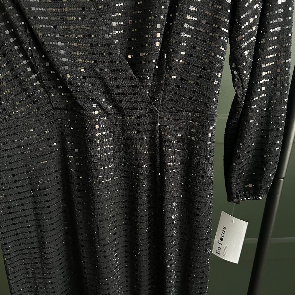 NWT Sequin long black formal dress - Picture 10 of 11